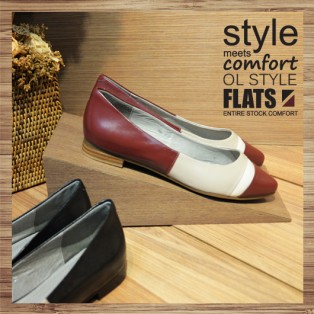 Contrast Pointed Ladies Shoes_ Elegant Hepburn | Leather | Handmade | RS3013B