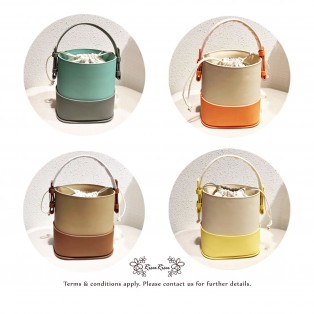 Drawstring Bag / Fashion & delicate handmade handbag / Cow Leather / Two tone color / RB10721