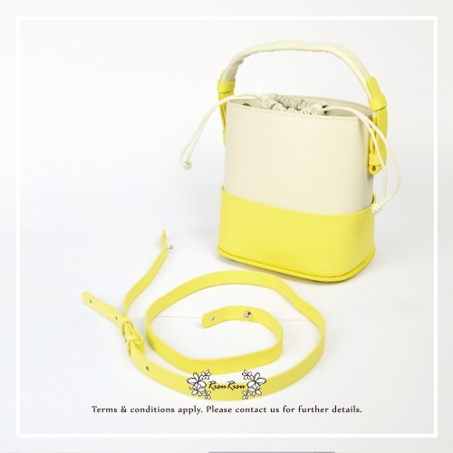 Drawstring Bag / Fashion & delicate handmade handbag / Cow Leather / Two tone color / RB10721