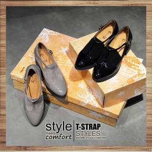 T-strap styles / Banded bandage basket empty structure minimalist leather shoes / RS3085A