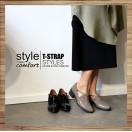 T-strap styles / Banded bandage basket empty structure minimalist leather shoes / RS3085B