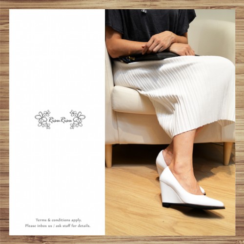 Wrapped around leather high heels  | White | Handmade | RS3350B