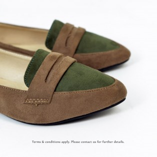 Beauty Simple Loafers / Frosted Dark Beige with Khaki / RS3525B