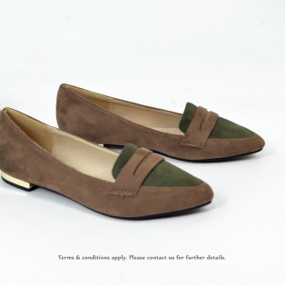 Beauty Simple Loafers / Frosted Dark Beige with Khaki / RS3525B