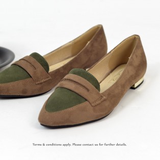 Beauty Simple Loafers / Frosted Dark Beige with Khaki / RS3525B