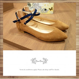 X-Strips Two-Tone Flat Shoes Brown × Navy / RS3827C