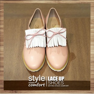Lace-up tassel casual shoes with (Pink) Leather insole | RS3837C