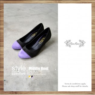Covered Painted Color /  Low-Heeled Elastic Heel / Handmade / RS3985B