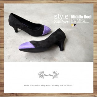 Covered Painted Color /  Low-Heeled Elastic Heel / Handmade / RS3985B