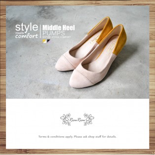 Covered Painted Color /  Low-Heeled Elastic Heel / Handmade / RS3985A