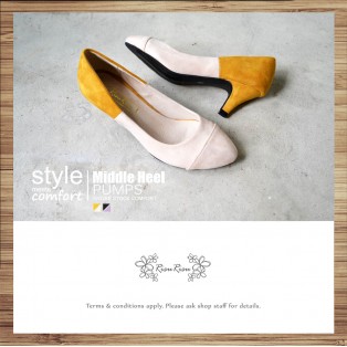 Covered Painted Color /  Low-Heeled Elastic Heel / Handmade / RS3985A