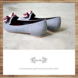 Pink Bowknot flat / Handmade / Grey/ RS3995A