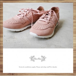 Sneakers / Leather / Retro handmade leather / Pink color / RS4000C