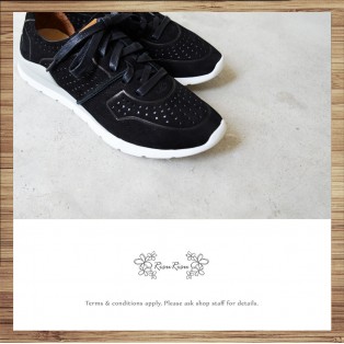 Sneakers / Leather / Retro handmade leather / Black color / RS4000B