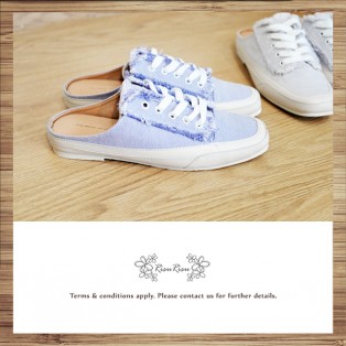 Mule canvas shoes / Light purple  / Lace up / Insole With Soft Cushions  / With scatter ends / RS5920B