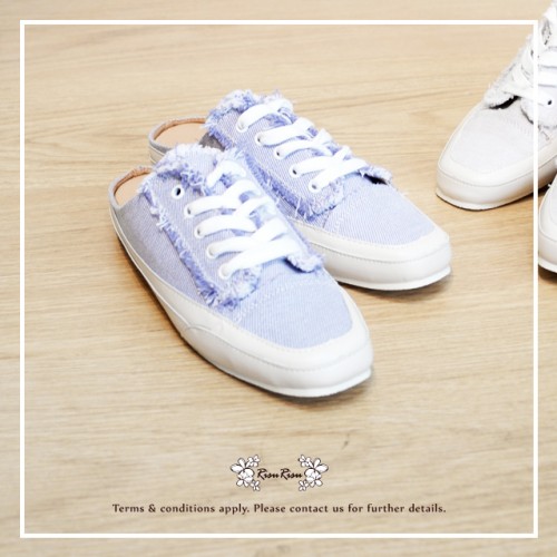 Mule canvas shoes / Light purple  / Lace up / Insole With Soft Cushions  / With scatter ends / RS5920B