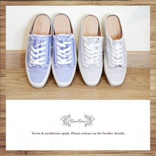 Mule canvas shoes / Light pgrey  / Lace up / Insole With Soft Cushions  / With scatter ends / RS5920A