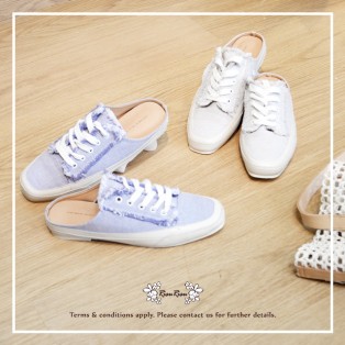 Mule canvas shoes / Light purple  / Lace up / Insole With Soft Cushions  / With scatter ends / RS5920B