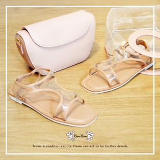 **ONE SET SPECIAL DISCOUNT** / Multi Layers Leather Bag+Hollow Transparent Sandals / RB10227+RS5933