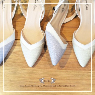 Natural Milk White / Two Tones Heels / Handmade / Full leather / RS5977B