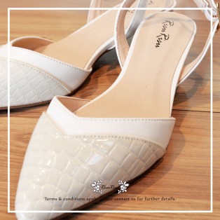 Natural Milk White / Two Tones Heels / Handmade / Full leather / RS5977B