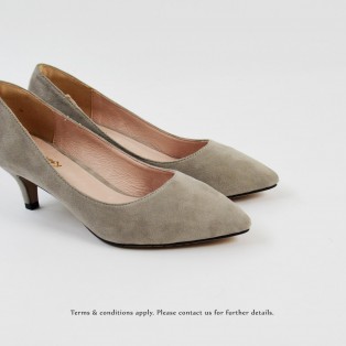 Grey Low heels / Handmade / Pointed Shoes / RS6025C