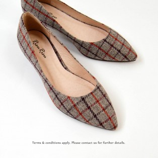 Checkered Pattern Low heels / Handmade / ファブリック Fabric / RS6025A