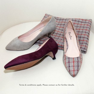 Checkered Pattern Low heels / Handmade / ファブリック Fabric / RS6025A