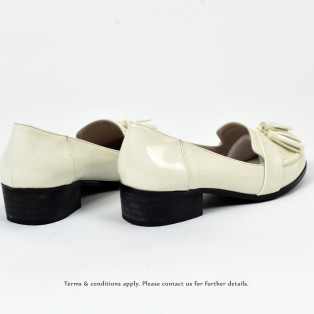 ★ NEW ★  Risurisu | Enamel upper | Handmade | Block Heels | Ivory | RS6302B