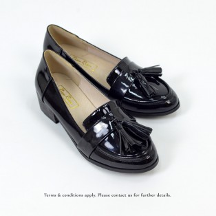 ★ NEW ★  Risurisu | Enamel upper  | Handmade | Block Heels | Black | RS6302A