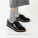 Ladies pointed shoes / Lace-up shoes / Platform shoes / Glossy material / Easy to wear design / Black / 6558B