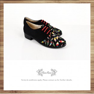 Patchwork shoes / Color Leaf / Exotic / handmade custom / Japan cloth / RS6723A