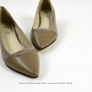 Classic Square Heel Shoes | Grey | Thick Heel | Retro | Leather Shoes | RS6833B