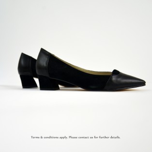 Classic Square Heel Shoes | Black | Thick Heel | Retro | Leather Shoes | RS6833A