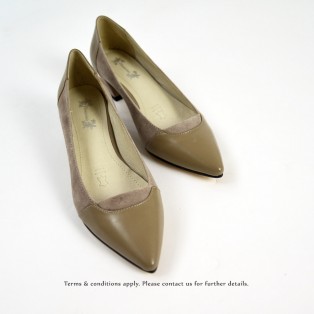 Classic Square Heel Shoes | Grey | Thick Heel | Retro | Leather Shoes | RS6833B