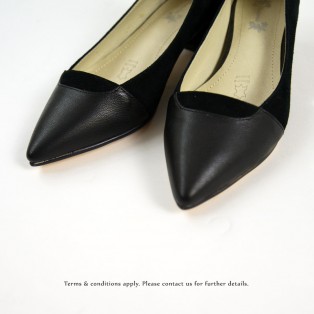 Classic Square Heel Shoes | Black | Thick Heel | Retro | Leather Shoes | RS6833A