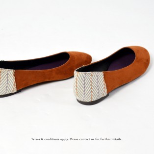 Round Toe | Japanese Woven Flat | Comfort & Lightweight | Handmade | Casual Shoes | Brown | RS6877B