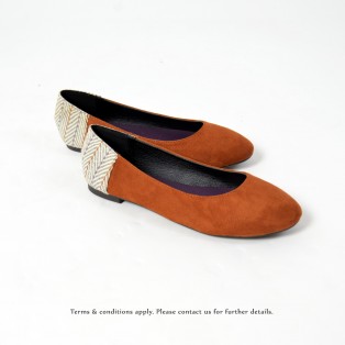 Round Toe | Japanese Woven Flat | Comfort & Lightweight | Handmade | Casual Shoes | Brown | RS6877B