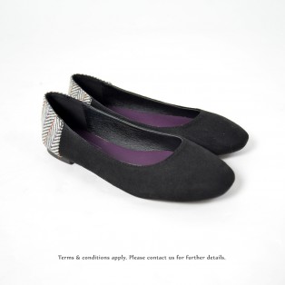 Round Toe | Japanese Woven Flat | Comfort & Lightweight | Handmade | Casual Shoes | Black | RS6877A