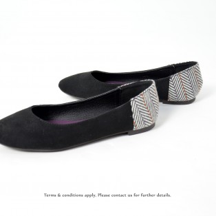 Round Toe | Japanese Woven Flat | Comfort & Lightweight | Handmade | Casual Shoes | Black | RS6877A