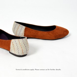 Round Toe | Japanese Woven Flat | Comfort & Lightweight | Handmade | Casual Shoes | Brown | RS6877B