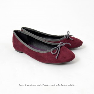 Mono Color | Ballerinas | Flats | Easy Match | Burgundy | RS6889A