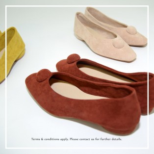 Slim fit feet! | Burnt Orange | Elegant velvet flat shoes | RS6929A