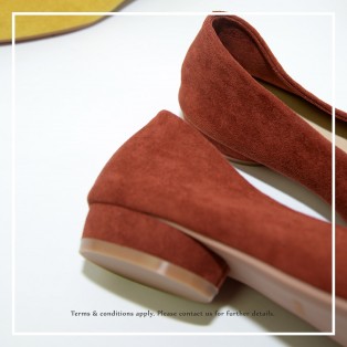 Slim fit feet! | Burnt Orange | Elegant velvet flat shoes | RS6929A