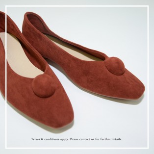 Slim fit feet! | Burnt Orange | Elegant velvet flat shoes | RS6929A