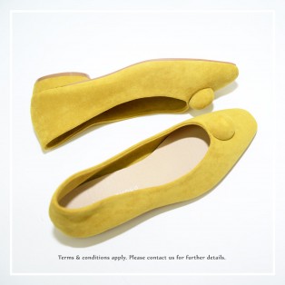 Slim fit feet! | Mustard | Elegant velvet flat shoes | RS6929B