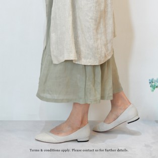 Hemp Toe Cap FLats | Two Tone Design | Handmade Shoes | Yellow | Leather Insock | RS6999C