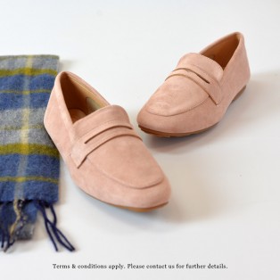 Nubuck Loafers |  Elegant Classic | Easy to Wear | Handmade Shoes | Pink | RS7350A