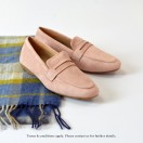 Nubuck Loafers |  Elegant Classic | Easy to Wear | Handmade Shoes | Pink | RS7350A