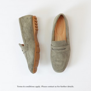 Nubuck Loafers |  Elegant Classic | Easy to Wear | Handmade Shoes | Grey | RS7350B